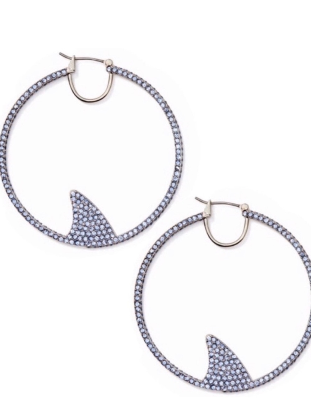 Kate Spade California Dreaming Pave Shark Hoop Earrings